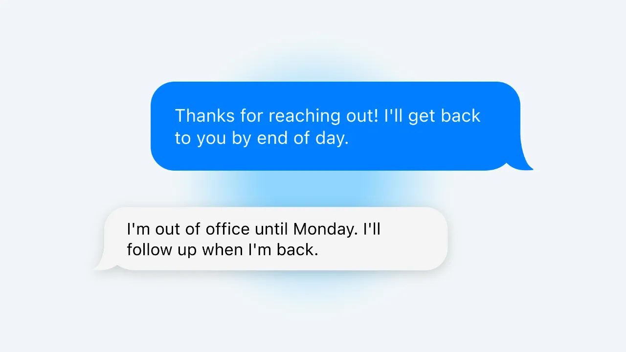 Radial inserting email reply snippet