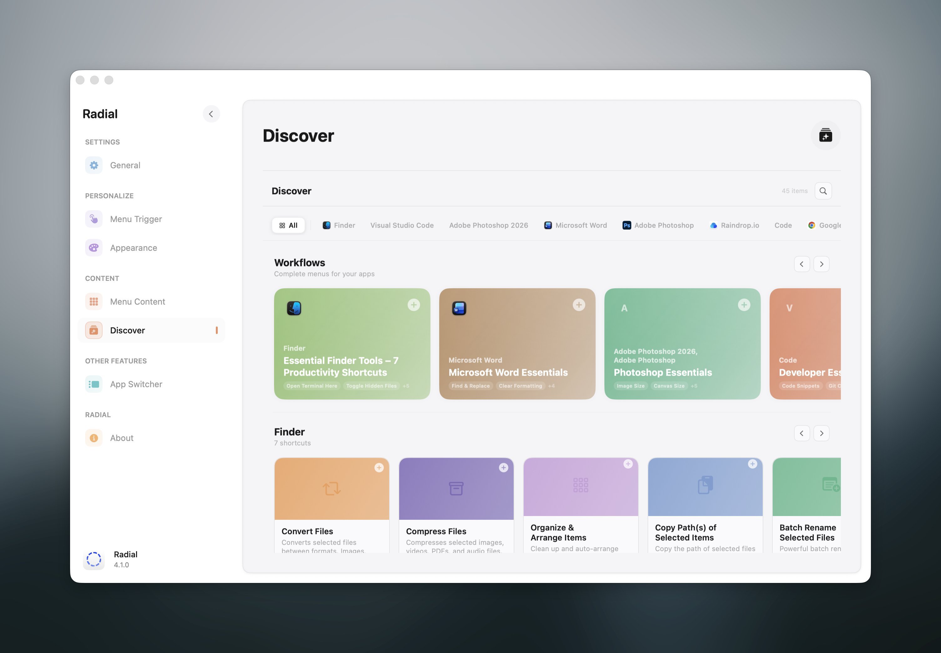Discover Page - Dark